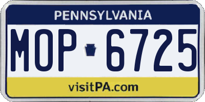 PA license plate MOP6725