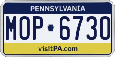 PA license plate MOP6730