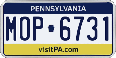 PA license plate MOP6731