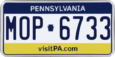 PA license plate MOP6733