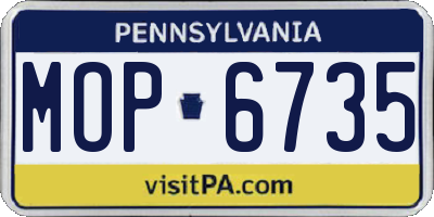 PA license plate MOP6735