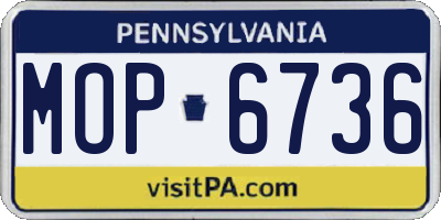 PA license plate MOP6736