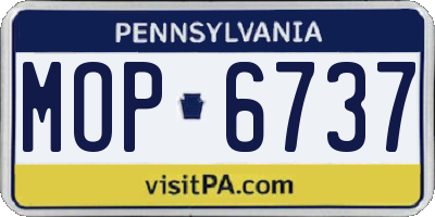 PA license plate MOP6737
