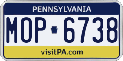 PA license plate MOP6738