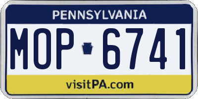PA license plate MOP6741