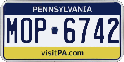 PA license plate MOP6742