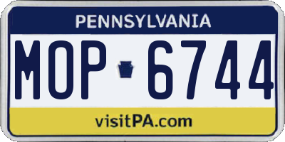 PA license plate MOP6744