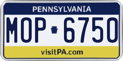 PA license plate MOP6750