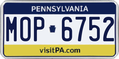 PA license plate MOP6752