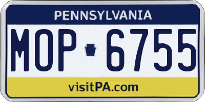 PA license plate MOP6755