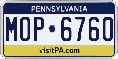 PA license plate MOP6760