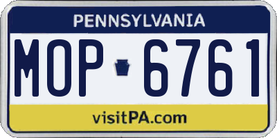 PA license plate MOP6761