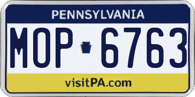 PA license plate MOP6763