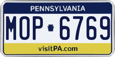 PA license plate MOP6769