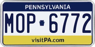 PA license plate MOP6772