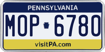 PA license plate MOP6780