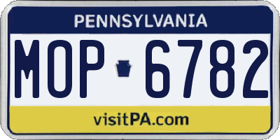 PA license plate MOP6782