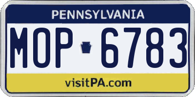 PA license plate MOP6783