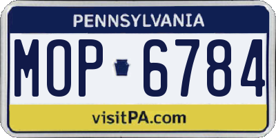 PA license plate MOP6784