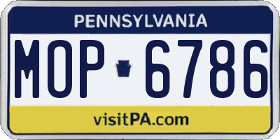 PA license plate MOP6786