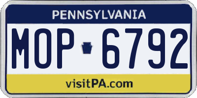 PA license plate MOP6792