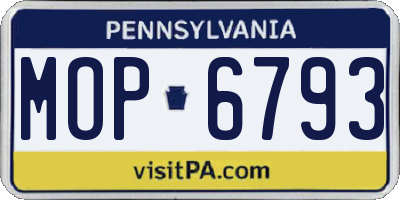 PA license plate MOP6793