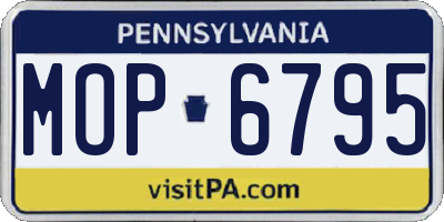 PA license plate MOP6795