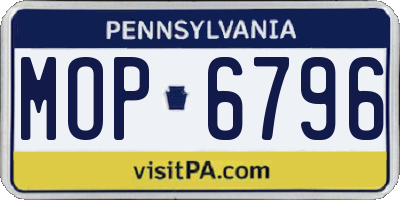 PA license plate MOP6796