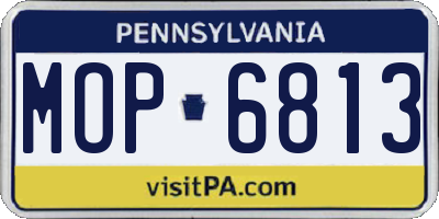 PA license plate MOP6813