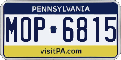 PA license plate MOP6815