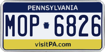 PA license plate MOP6826