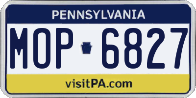 PA license plate MOP6827