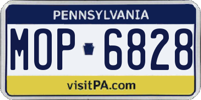 PA license plate MOP6828