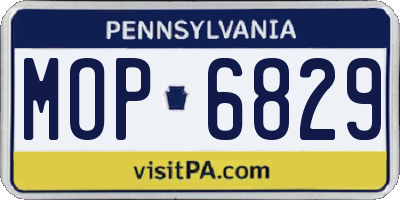 PA license plate MOP6829