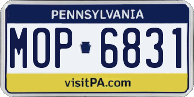 PA license plate MOP6831