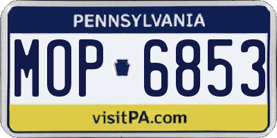 PA license plate MOP6853