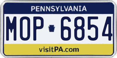 PA license plate MOP6854