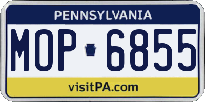 PA license plate MOP6855