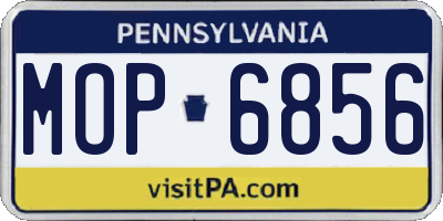 PA license plate MOP6856