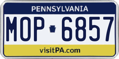 PA license plate MOP6857