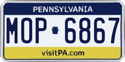 PA license plate MOP6867