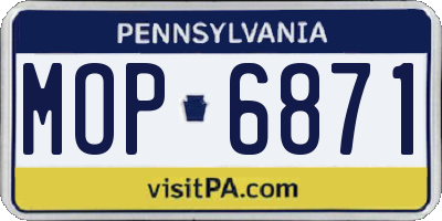 PA license plate MOP6871