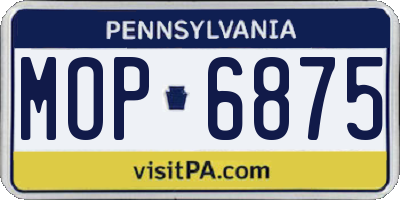 PA license plate MOP6875