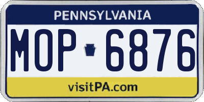 PA license plate MOP6876