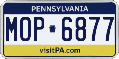 PA license plate MOP6877