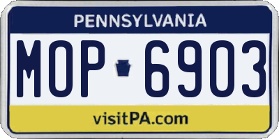PA license plate MOP6903