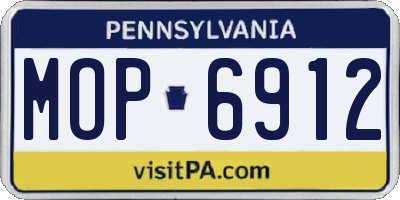 PA license plate MOP6912