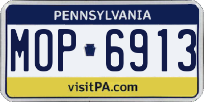 PA license plate MOP6913