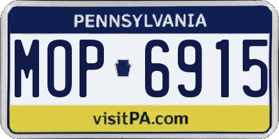 PA license plate MOP6915