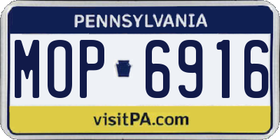 PA license plate MOP6916
